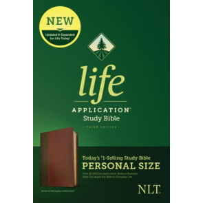 NLT Life Application Study Bible, Third Edition, Personal Size  - LeatherLike Brown/Mahogany With ribbon marker(s)