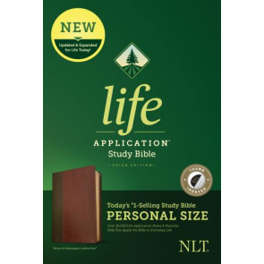 NLT Life Application Study Bible, Third Edition, Personal Size  - LeatherLike Brown/Mahogany With thumb index and ribbon marker(s)