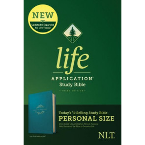 NLT Life Application Study Bible, Third Edition, Personal Size  - LeatherLike Teal Blue With ribbon marker(s)