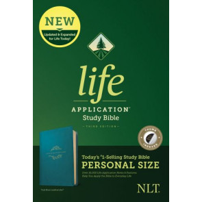 NLT Life Application Study Bible, Third Edition, Personal Size (LeatherLike, Teal Blue, Indexed) - LeatherLike Teal Blue With thumb index and ribbon marker(s)