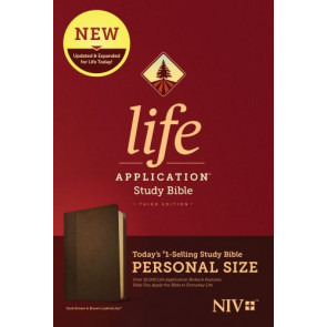 NIV Life Application Study Bible, Third Edition, Personal Size (LeatherLike, Dark Brown/Brown) - LeatherLike Dark Brown With ribbon marker(s)