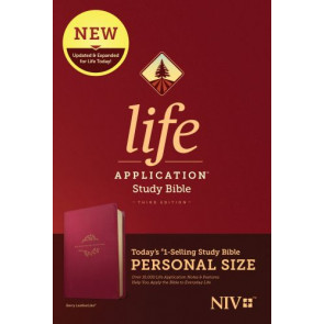 NIV Life Application Study Bible, Third Edition, Personal Size (LeatherLike, Berry) - LeatherLike With ribbon marker(s)