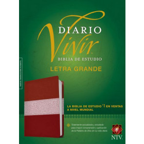 Biblia de estudio del diario vivir NTV, letra grande (SentiPiel, Vino tinto/Rosa, Letra Roja) - LeatherLike Burgundy/Rose With ribbon marker(s)