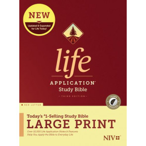 NIV Life Application Study Bible, Third Edition, Large Print (Hardcover, Indexed, Red Letter) - Hardcover With printed dust jacket and thumb index