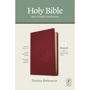 NLT Thinline Reference Bible, Filament Enabled (LeatherLike, Aurora Cranberry, Red Letter) - LeatherLike Aurora Cranberry With ribbon marker(s)