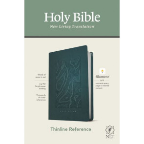 NLT Thinline Reference Bible, Filament Enabled (LeatherLike, Earthen Teal Blue, Red Letter) - LeatherLike Earthen Teal Blue With ribbon marker(s)