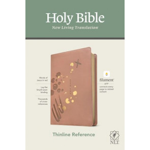 NLT Thinline Reference Bible, Filament-Enabled Edition (LeatherLike, Brushed Pink, Red Letter) - LeatherLike Brushed Pink With ribbon marker(s)