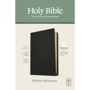 NLT Thinline Reference Bible, Filament Enabled Edition  - Genuine Leather Black With ribbon marker(s)