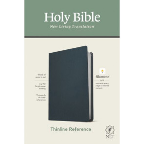 NLT Thinline Reference Bible, Filament Enabled (Genuine Leather, Navy Blue, Red Letter) - Genuine Leather Navy Blue With ribbon marker(s)