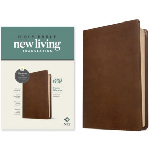 NLT Large Print Thinline Reference Bible, Filament Enabled (LeatherLike, Rustic Brown, Red Letter) - LeatherLike Rustic Brown Imitation Leather With ribbon marker(s)