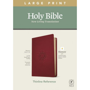 NLT Large Print Thinline Reference Bible, Filament Enabled Edition  - LeatherLike Aurora Cranberry With ribbon marker(s)