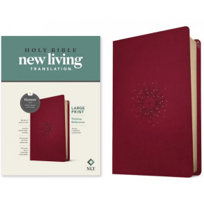 NLT Large Print Thinline Reference Bible, Filament Enabled (LeatherLike, Aurora Cranberry, Red Letter) - LeatherLike Aurora Cranberry With ribbon marker(s)