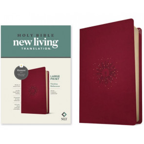 NLT Large Print Thinline Reference Bible, Filament-Enabled Edition (LeatherLike, Aurora Cranberry, Red Letter) - LeatherLike Aurora Cranberry With ribbon marker(s)