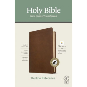 NLT Thinline Reference Bible, Filament-Enabled Edition (LeatherLike, Rustic Brown, Indexed, Red Letter) - LeatherLike Rustic Brown With thumb index and ribbon marker(s)