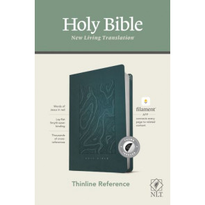 NLT Thinline Reference Bible, Filament-Enabled Edition (LeatherLike, Earthen Teal Blue, Indexed, Red Letter) - LeatherLike Earthen Teal Blue With thumb index and ribbon marker(s)