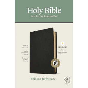 NLT Thinline Reference Bible, Filament Enabled Edition  - Genuine Leather Black With thumb index and ribbon marker(s)