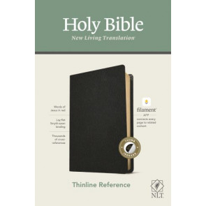 NLT Thinline Reference Bible, Filament Enabled (Genuine Leather, Black, Indexed, Red Letter) - Genuine Leather With thumb index and ribbon marker(s)