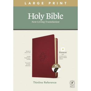 NLT Large Print Thinline Reference Bible, Filament Enabled (LeatherLike, Aurora Cranberry, Indexed, Red Letter) - LeatherLike Aurora Cranberry With thumb index and ribbon marker(s)