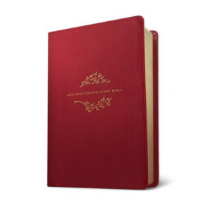 NLT Life Application Study Bible, Third Edition, Large Print (LeatherLike, Berry, Red Letter) - LeatherLike With ribbon marker(s)