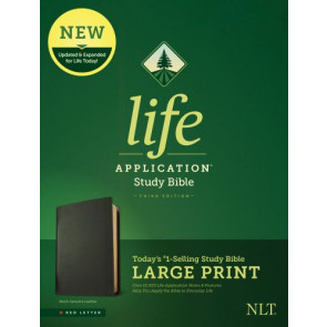 NLT Life Application Study Bible, Third Edition, Large Print  - Genuine Leather Black With ribbon marker(s)