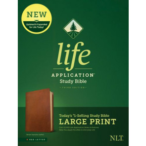 NLT Life Application Study Bible, Third Edition, Large Print  - Genuine Leather Brown With ribbon marker(s)