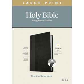 KJV Large Print Thinline Reference Bible, Filament Enabled Edition  - LeatherLike Black/Onyx With thumb index and ribbon marker(s)