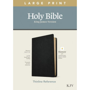 KJV Large Print Thinline Reference Bible, Filament-Enabled Edition (Genuine Leather, Black, Red Letter) - Genuine Leather With ribbon marker(s)