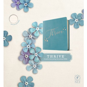 NLT THRIVE Creative Journaling Devotional Bible (Hardcover LeatherLike, Teal Blue with Rose Gold) - Hardcover Teal Blue with Rose Gold With ribbon marker(s) Wide margin