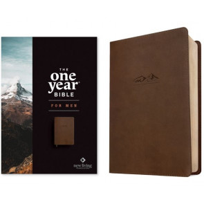 NLT The One Year Bible for Men (LeatherLike, Rustic Brown Mountain) - Imitation Leather Rustic Brown Mountain With ribbon marker(s)