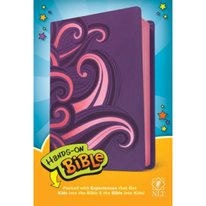 Hands-On Bible NLT (LeatherLike, Purple/Pink Swirls) - Imitation Leather Purple/Pink Swirls With ribbon marker(s)