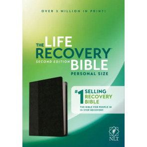 NLT Life Recovery Bible, Second Edition, Personal Size (LeatherLike, Black/Onyx) - Imitation Leather Black/Onyx With ribbon marker(s)