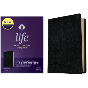 NKJV Life Application Study Bible, Third Edition, Large Print (Bonded Leather, Black, Red Letter) - Bonded Leather With ribbon marker(s)