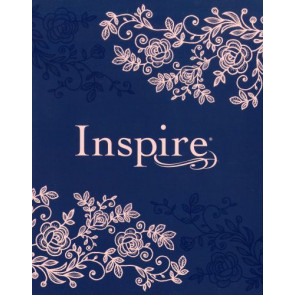 Inspire Bible NLT (Hardcover LeatherLike, Navy) - Hardcover With ribbon marker(s) Wide margin