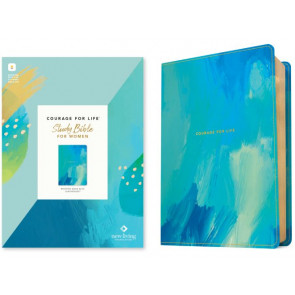 NLT Courage For Life Study Bible for Women, Filament Enabled (LeatherLike, Brushed Aqua Blue) - LeatherLike Brushed Aqua Blue Imitation Leather With ribbon marker(s)