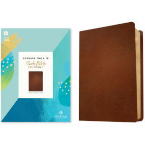 NLT Courage For Life Study Bible for Women, Filament Enabled (Genuine Leather, Brown) - Sewn Genuine Leather With ribbon marker(s)