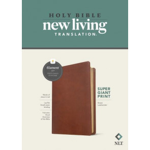 NLT Super Giant Print Bible, Filament Enabled (LeatherLike, Brown, Red Letter) - LeatherLike Imitation Leather With ribbon marker(s)