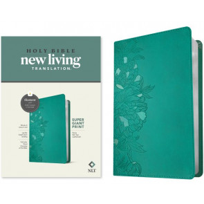 NLT Super Giant Print Bible, Filament Enabled (LeatherLike, Peony Rich Teal, Red Letter) - LeatherLike Peony Rich Teal Imitation Leather With ribbon marker(s)