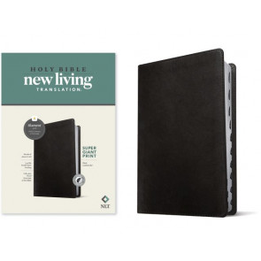NLT Super Giant Print Bible, Filament Enabled (LeatherLike, Black, Indexed, Red Letter) - Sewn Imitation Leather With thumb index