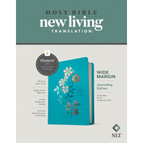 NLT Wide Margin Bible, Filament Enabled (Hardcover Cloth, Ocean Blue Floral, Red Letter) - Hardcover Ocean Blue Floral Cloth over boards With ribbon marker(s)