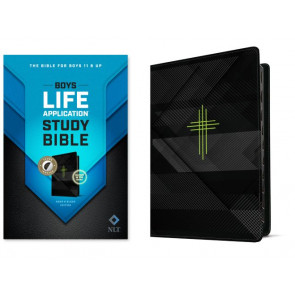 NLT Boys Life Application Study Bible, TuTone (LeatherLike, Neon/Black, Indexed) - LeatherLike Neon/Black With thumb index and ribbon marker(s)