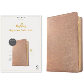 NLT Super Giant Print Bible, DaySpring Signature Collection, Filament Enabled (LeatherLike, Blush Floral, Red Letter) - LeatherLike Blush Floral Imitation Leather With ribbon marker(s)
