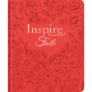 Inspire FAITH Bible NLT (Hardcover LeatherLike, Coral Blooms, Filament Enabled) - Hardcover Coral Blooms With ribbon marker(s) Wide margin