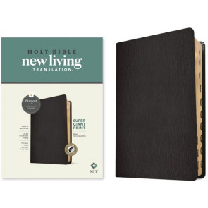 NLT Super Giant Print Bible, Filament Enabled (Genuine Leather, Black, Indexed, Red Letter) - Sewn Genuine Leather With thumb index