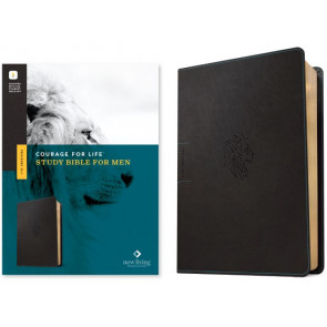 NLT Courage For Life Study Bible for Men, Filament Enabled (LeatherLike, Onyx Lion) - LeatherLike Onyx Lion Imitation Leather With ribbon marker(s)