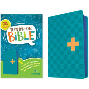 NLT Hands-On Bible, Third Edition (LeatherLike, Blue Check Cross) - LeatherLike Blue Check Cross With ribbon marker(s)