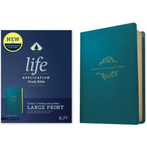 KJV Life Application Study Bible, Third Edition, Large Print (LeatherLike, Teal Blue, Red Letter) - LeatherLike Teal Blue Imitation Leather With ribbon marker(s)