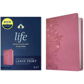 KJV Life Application Study Bible, Third Edition, Large Print (LeatherLike, Peony Pink, Red Letter) - LeatherLike Peony Pink Imitation Leather With ribbon marker(s)