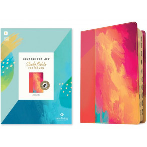 NLT Courage For Life Study Bible for Women, Filament Enabled (LeatherLike, Fierce Pink, Indexed) - LeatherLike Fierce Pink Imitation Leather With thumb index