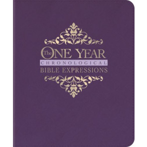 One Year Chronological Bible Expressions NLT (LeatherLike, Imperial Purple) - LeatherLike Imperial Purple With ribbon marker(s) Wide margin