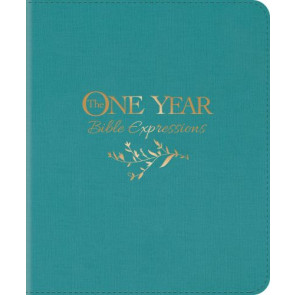 One Year Bible Expressions NLT (LeatherLike, Tidewater Teal) - LeatherLike Tidewater Teal With ribbon marker(s) Wide margin